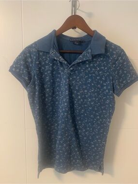 Ralph Lauren Blue Floral Short-Sleeve Polo Shirt A14